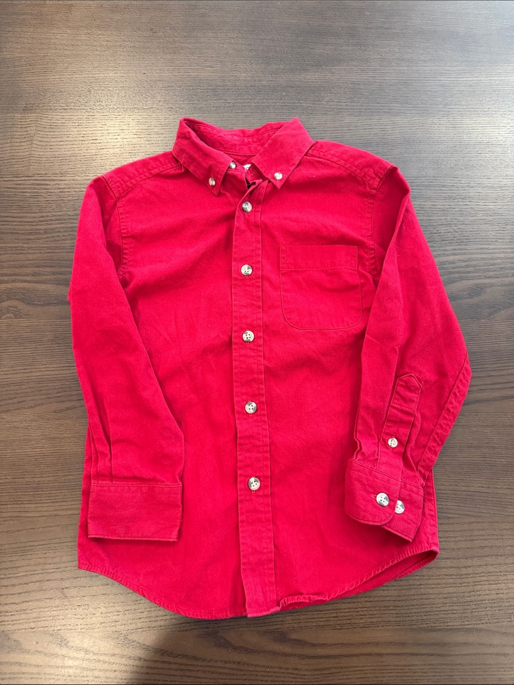 Classic Button-Down Boy’s Red Shirt
